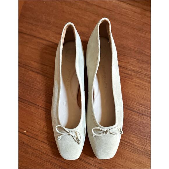 Nude Suede Paul Green Square Toe Ballerina Flat Fits Size 6 - Picture 1 of 6